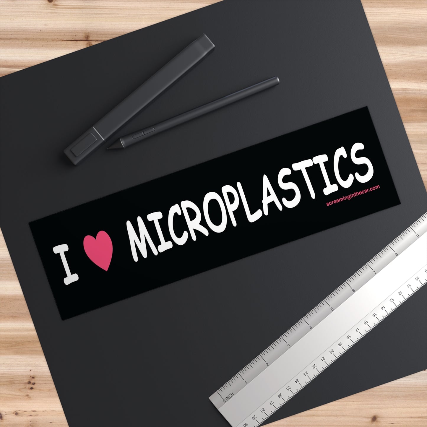 i ♥︎ microplastics bumper sticker