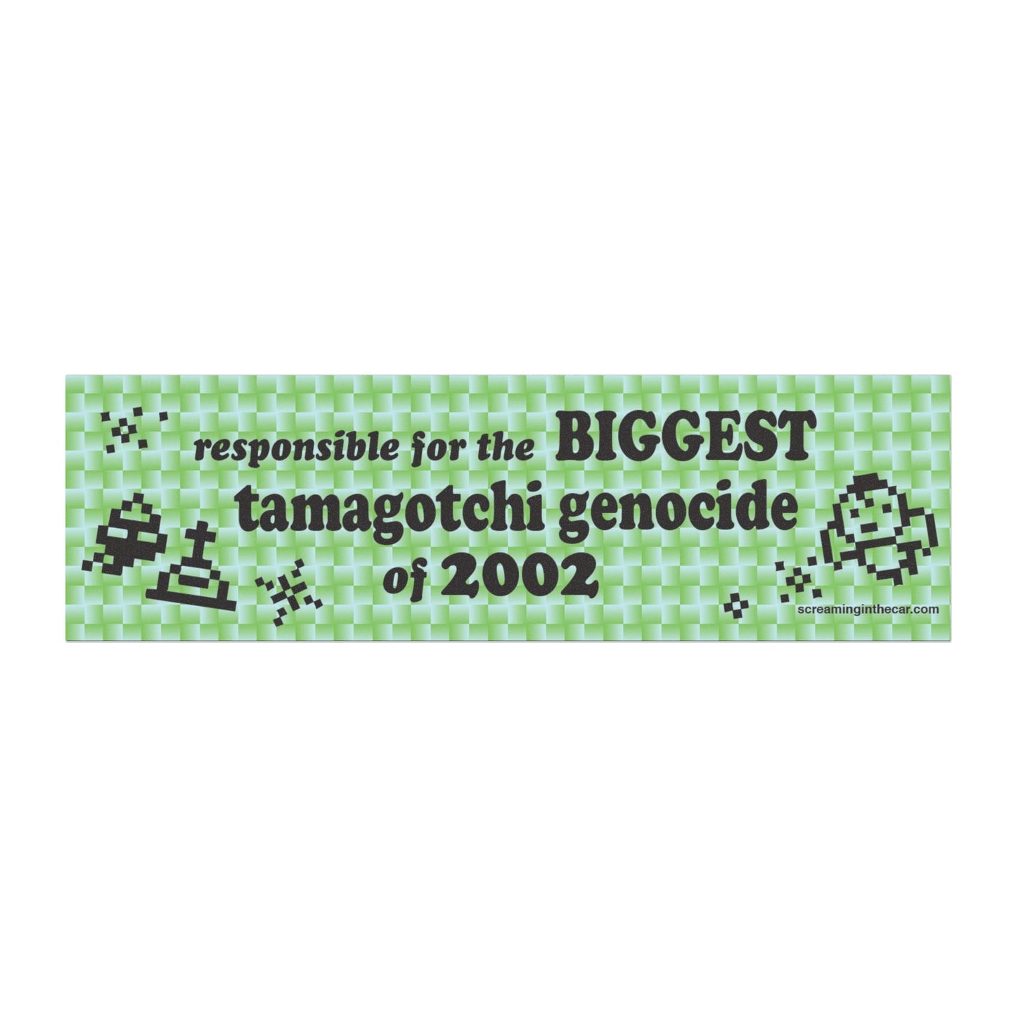 tamagotchi genocide car bumper magnet