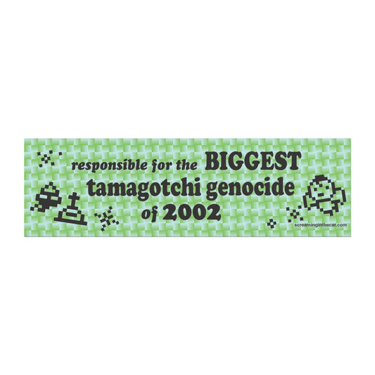 tamagotchi genocide car bumper magnet