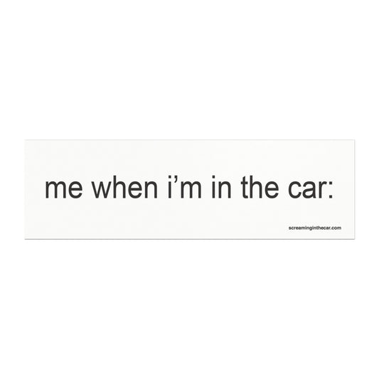 me when i'm in the car: bumper magnet