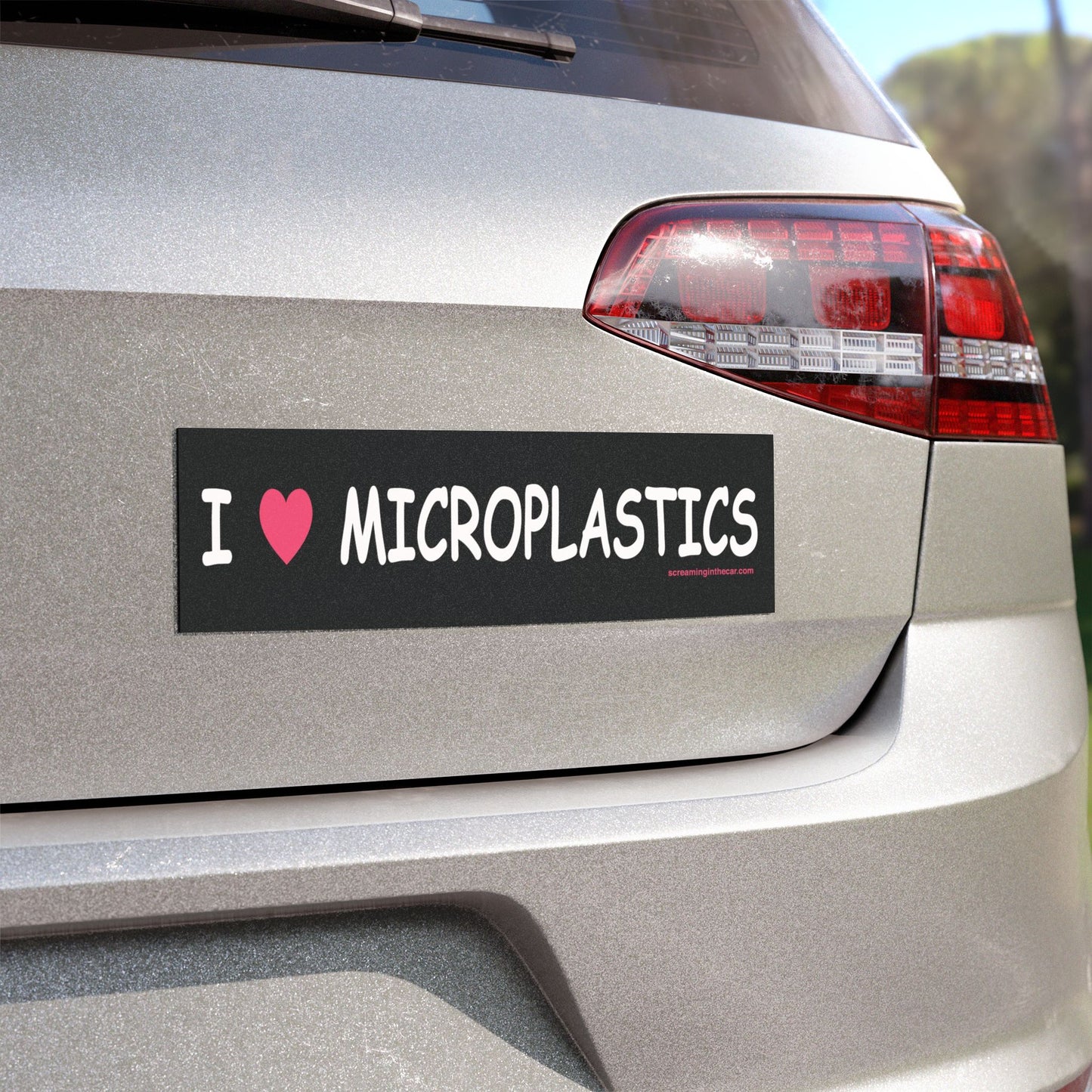 i ♥︎ microplastics bumper magnet