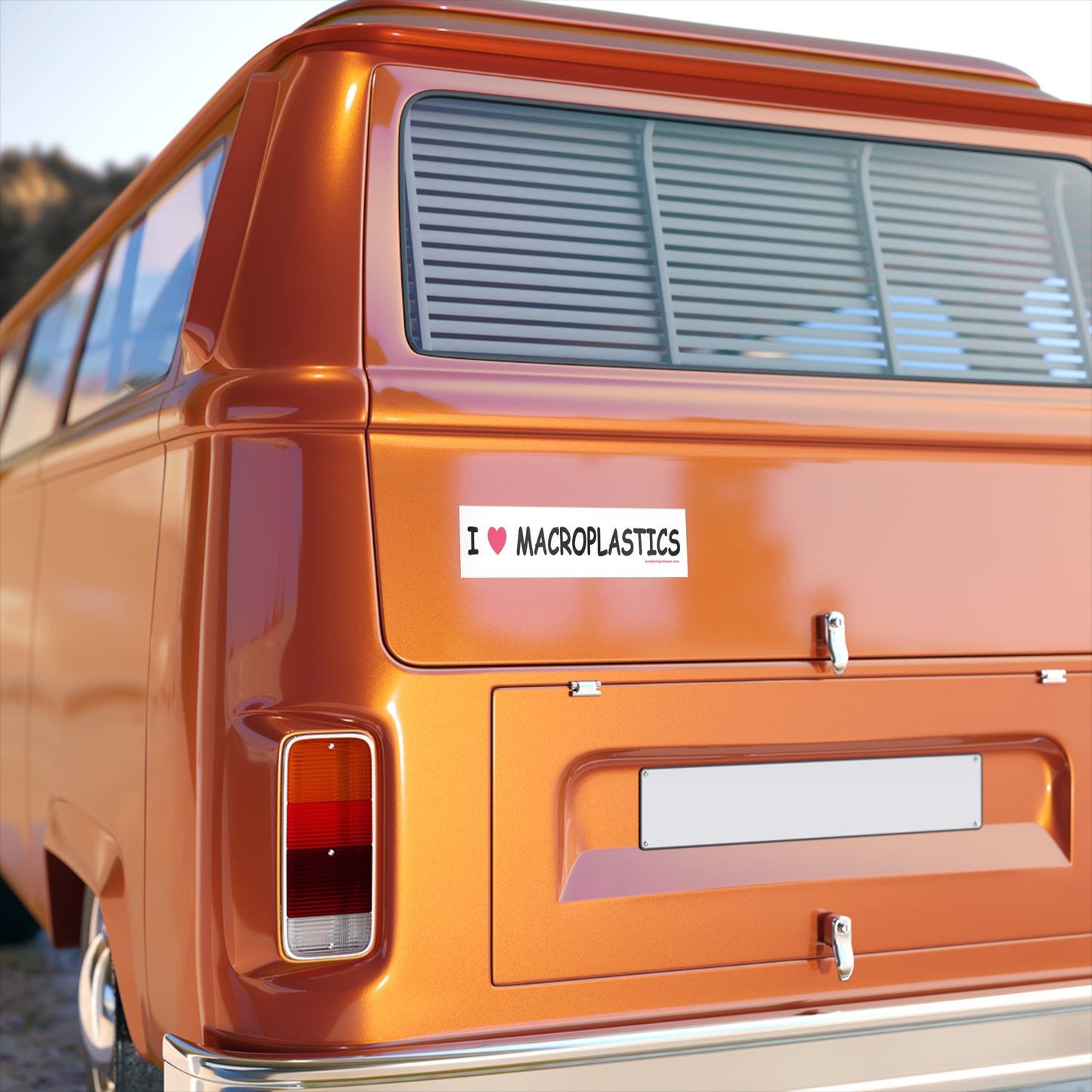 i ♥︎ macroplastics bumper sticker