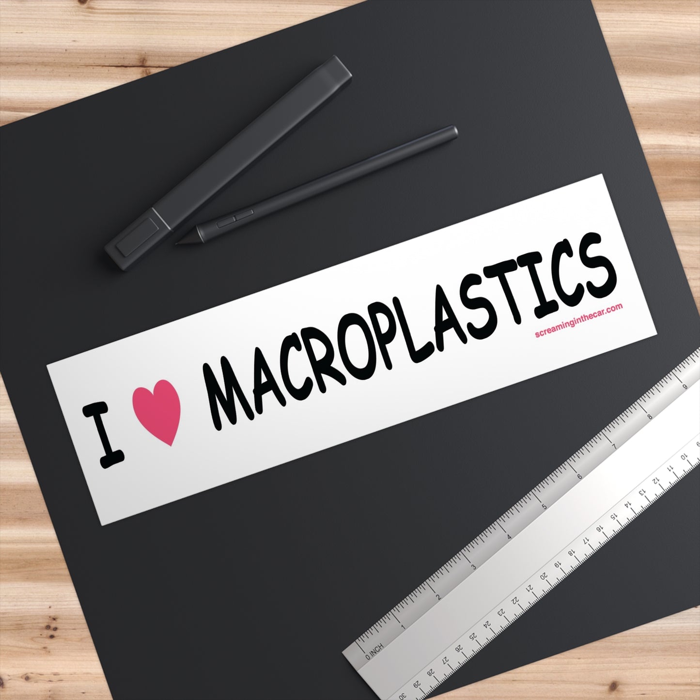 i ♥︎ macroplastics bumper sticker