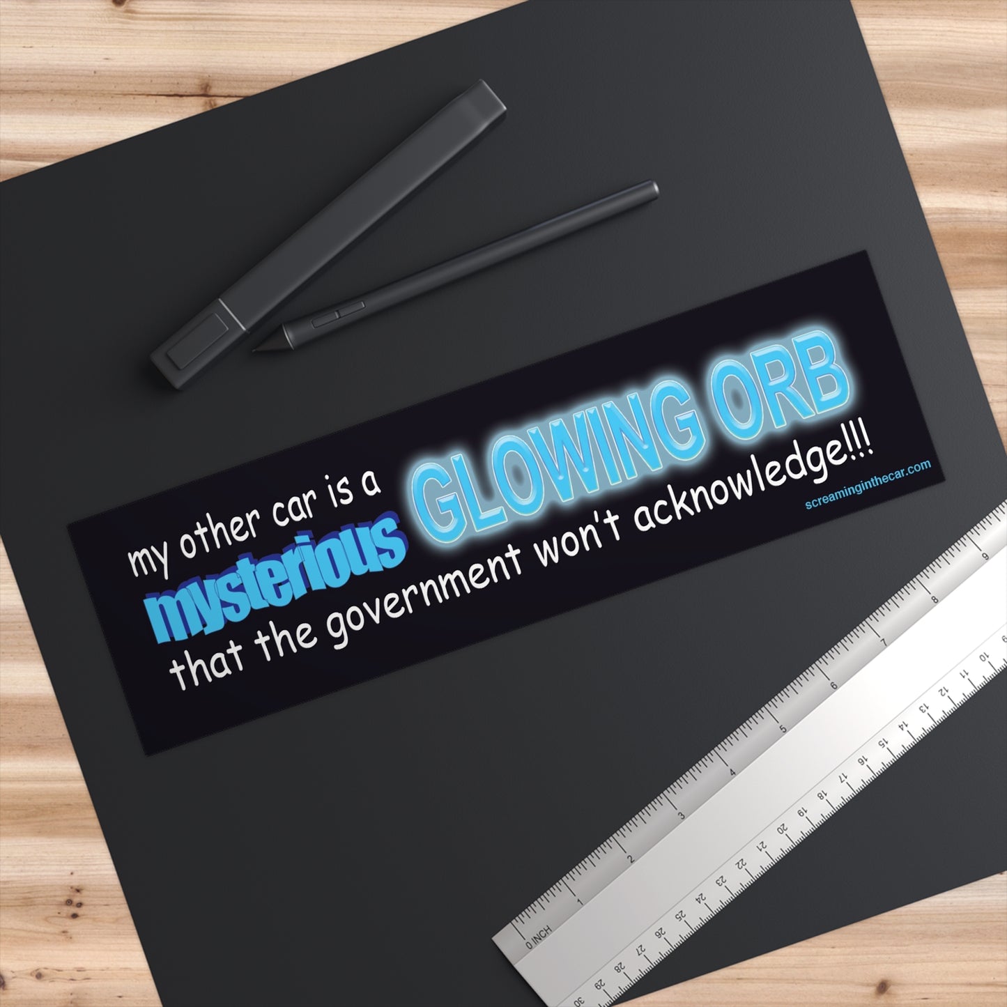 glowing orb bumper sticker